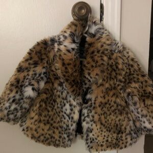 Old Navy Animal Print Faux Fur Jacket